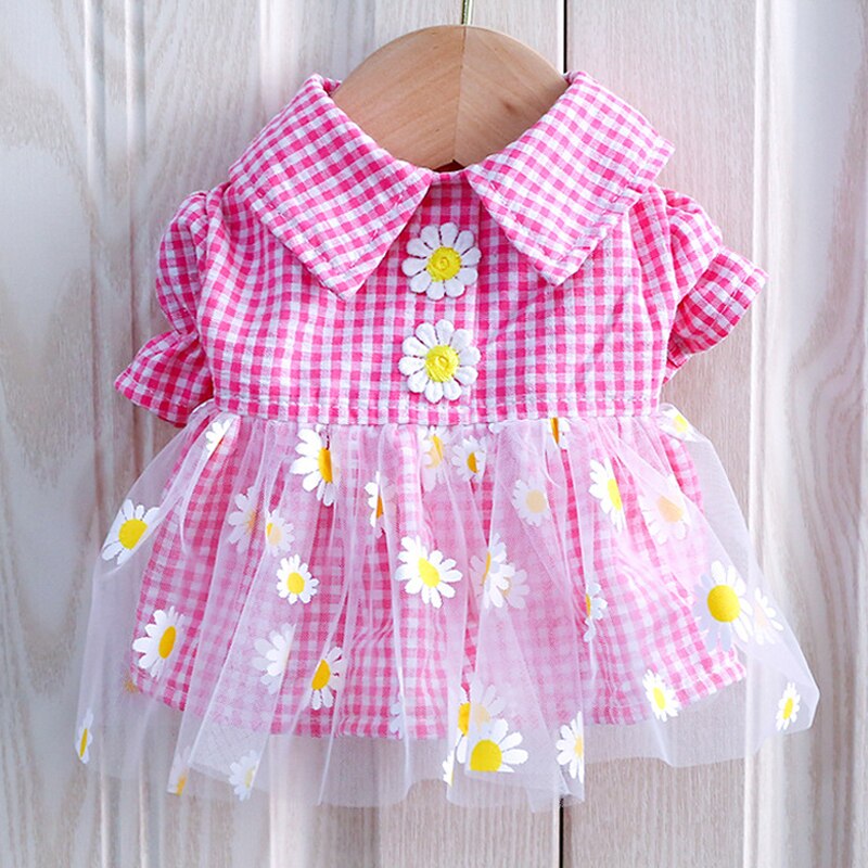 Vestido de verano para perros, falda princesa, teddy, rejilla, vestido Pettiskirt, ropa para mascotas, disfraz de cachorro, ropa de primavera para mascotas — imagen 8