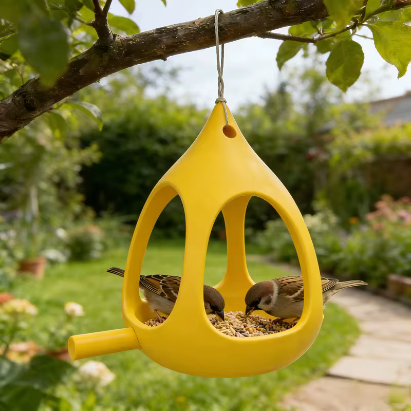 Mini Ball Shaped Bird Feeder with Drain Holes, Waterproof Design for Small Birds, Yard Garden Hanging Decor — image 6