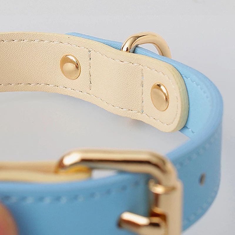 Genuine Leather Pet Dog Cat Collar Leash Dog Rope Dog Chain Dog Belt Pet Supplies — image 6