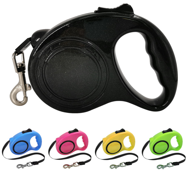 Pet Automatic Telescopic Traction Rope Black Circle Candy Colored Dog Traction Device Portable Dog Rope Dog Chain — image 1