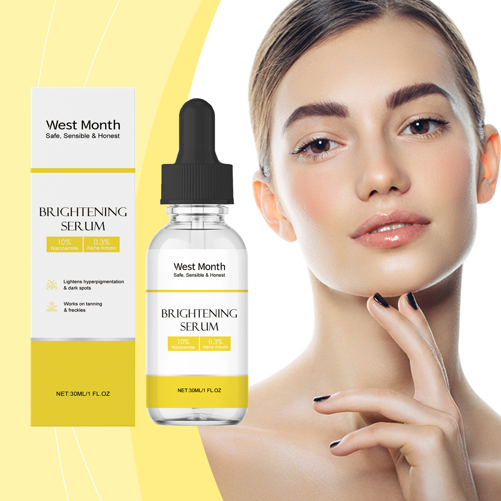 West & Month Brightening Serum, A Facial Blemish Calming, Hydrating, Firming And Brightening Serum — image 4