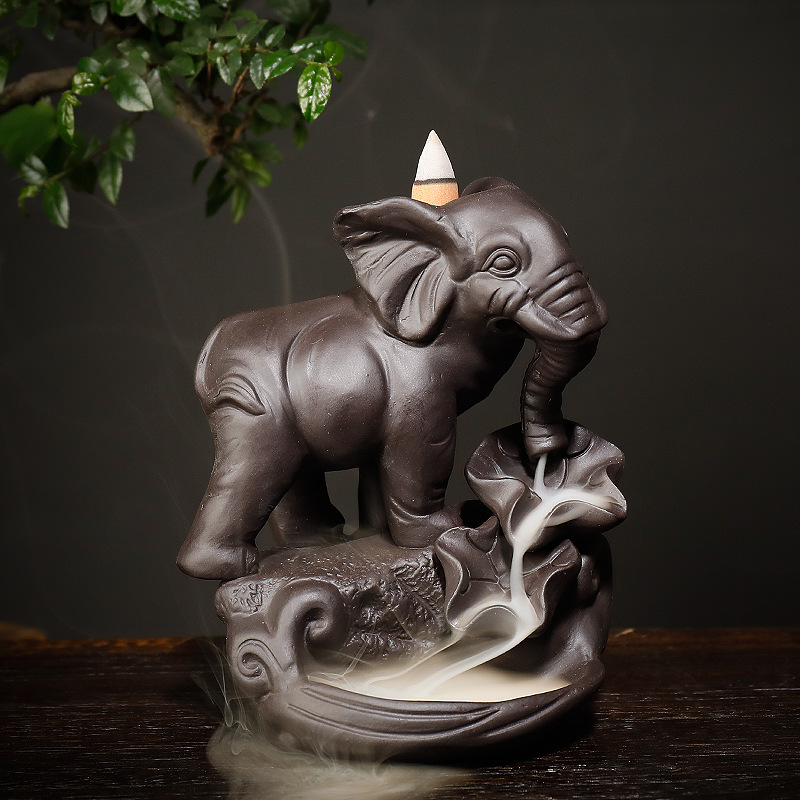 Fornillo de Humo Elefante de Arena Púrpura para Decoración y Aromaterapia — imagen 1