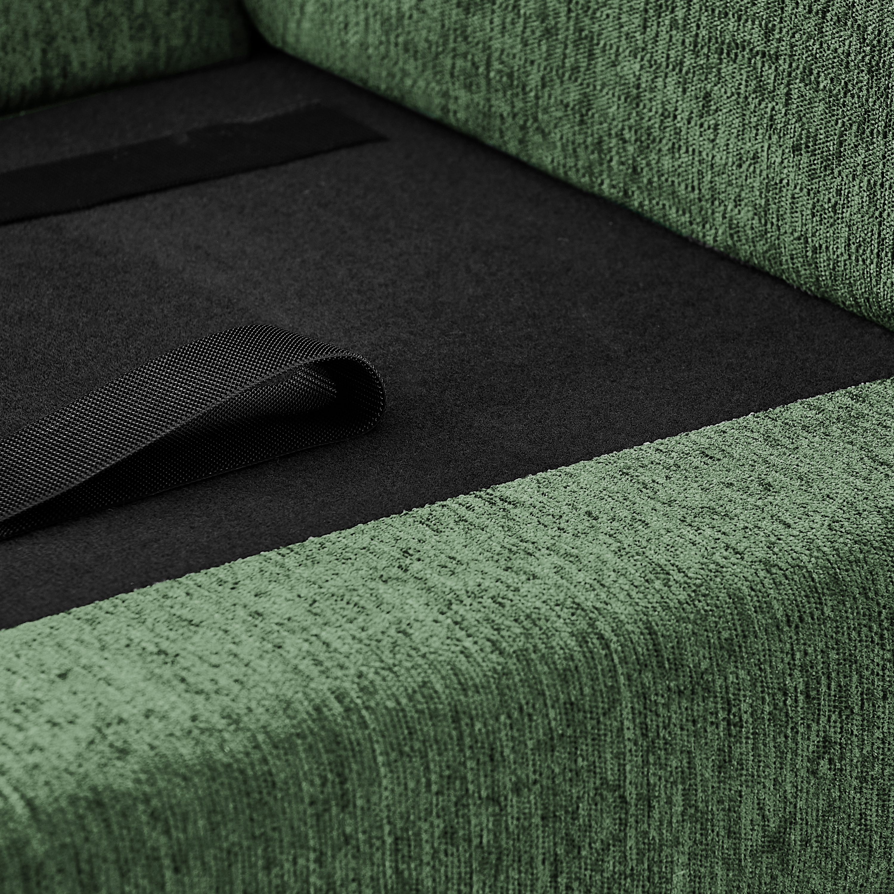 Oversized Pet Sofa, Curved Armrest Rectangular Dog Sofa, Linen Fabric Comfort Pet Couch for Large & Oversized Dogs-Olive Green — image 4