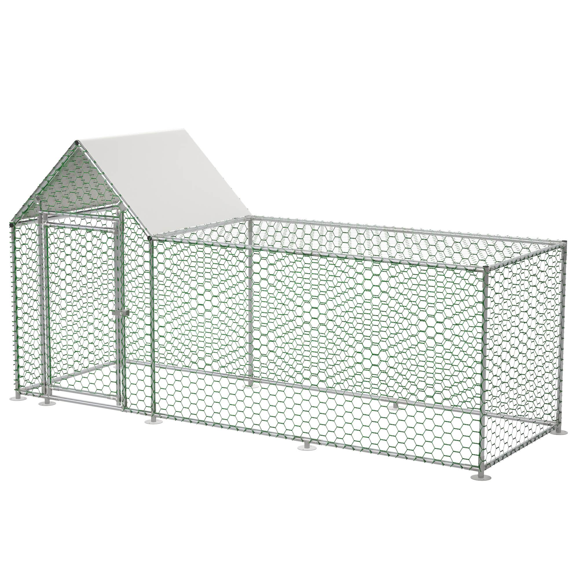 Metal Chicken Coop, Walk-in Chicken Run, Poultry Chicken Hen Pen Cage, Rabbits Duck Cages, With Cover — image 9