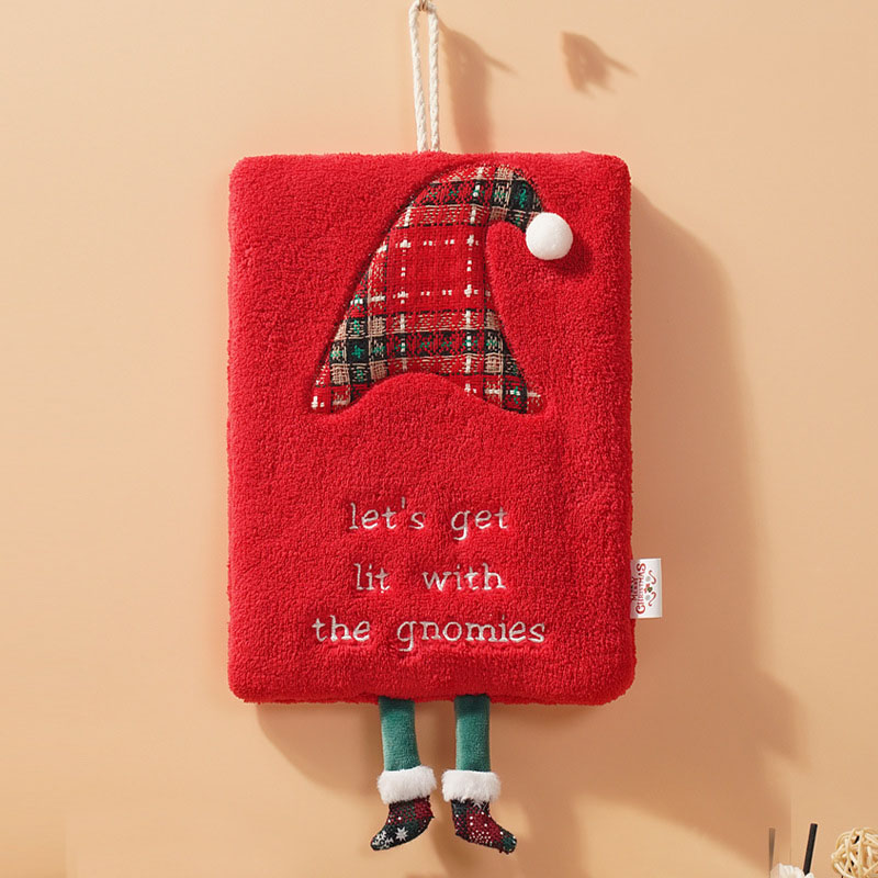 New Christmas hand towel can be hung with thick coral fleece towel, kitchen absorbent quick drying cloth, cartoon hand towel — image 6