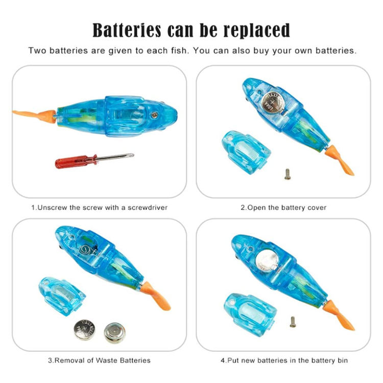 Pez Robótico Acuático Luminoso Juguetes de Baño para Niños Pez Eléctrico de Bajos Costos — imagen 5