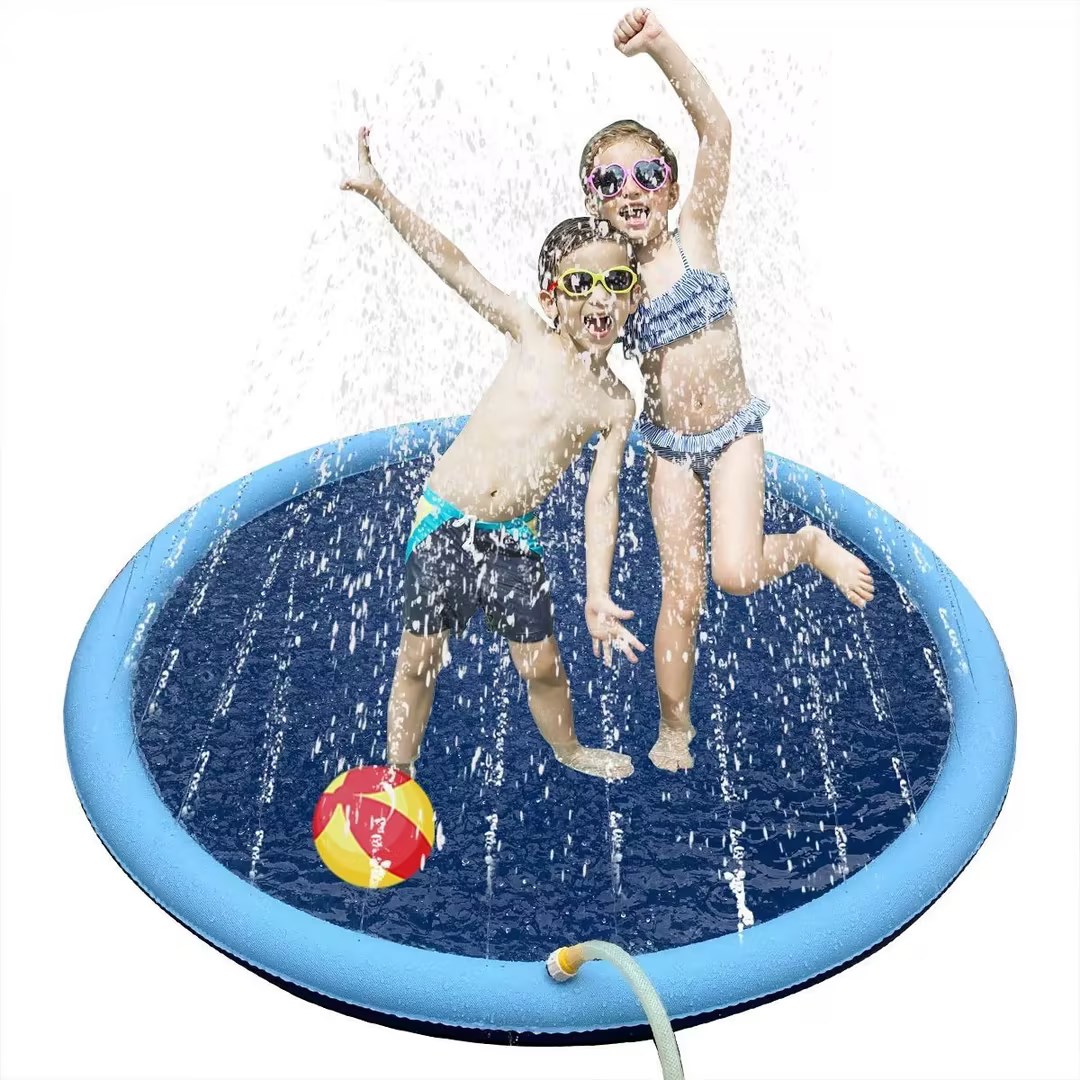 150C170CM Children's Outdoor Dolphin Playing Mat Lace Letter Sprinkler Mat Pet Sprinkler Mat — image 3