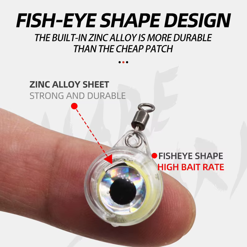 ShareShark 10pcs Mini Led Luz Subacuática Forma Ojo de Calamar Látigo de Pescar con Iluminación para Atraer Peces — imagen 3