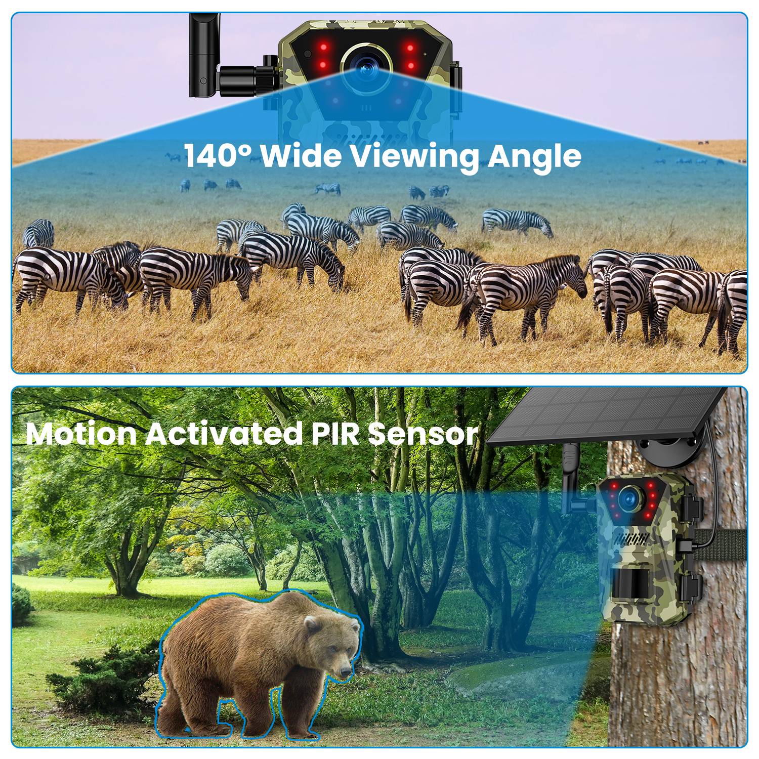 4G 4K 30FPS Solar Trail Camera Outdoor Wildlife Camera Motion Activated IP66 Waterproof With 140 Degree Viewing Angle No Glow Night Vision SIM Card APP Control No WiFi Needed — image 15