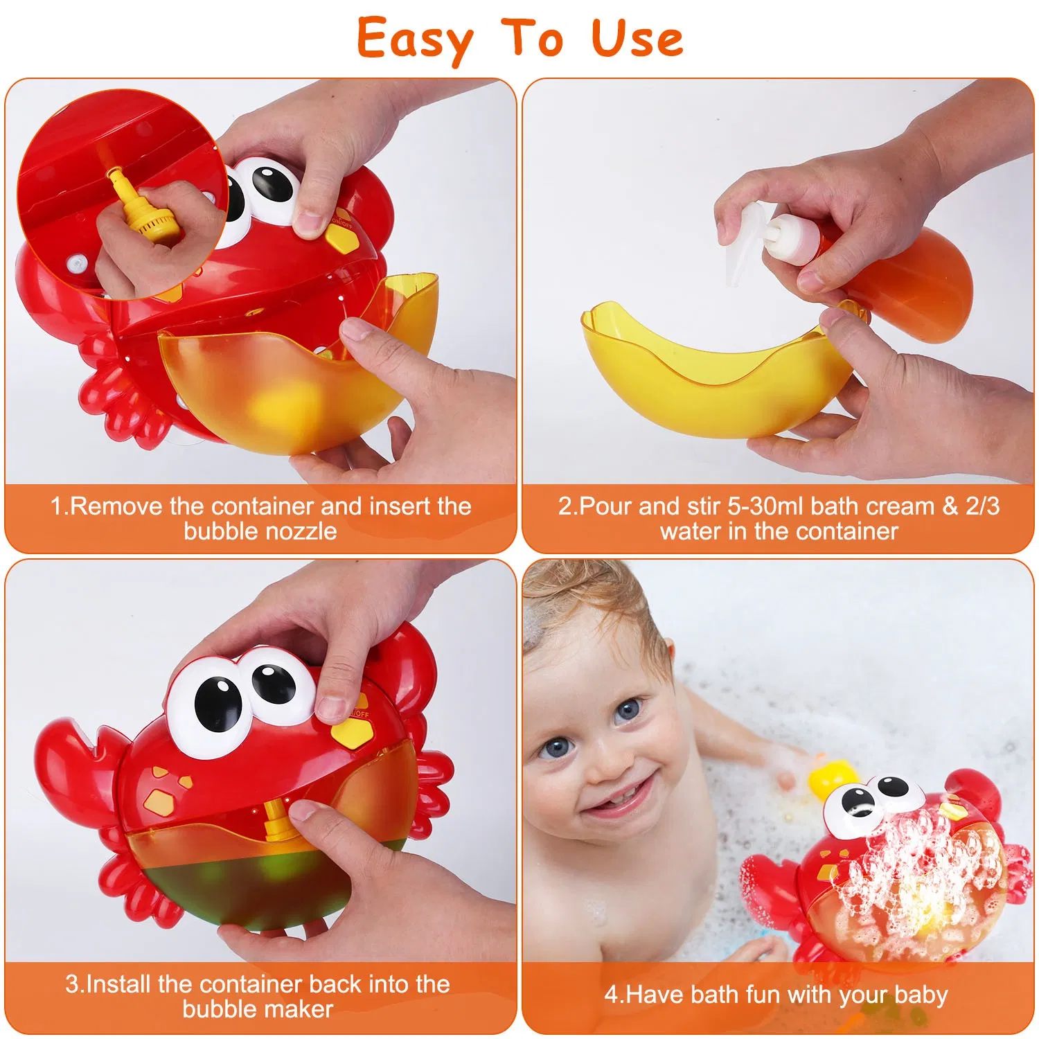 Frog Musical Bubble Bath Maker Baby Bath Toys for Bathtubs Toddler Bubble Machine for Bath Fun — imagen 3