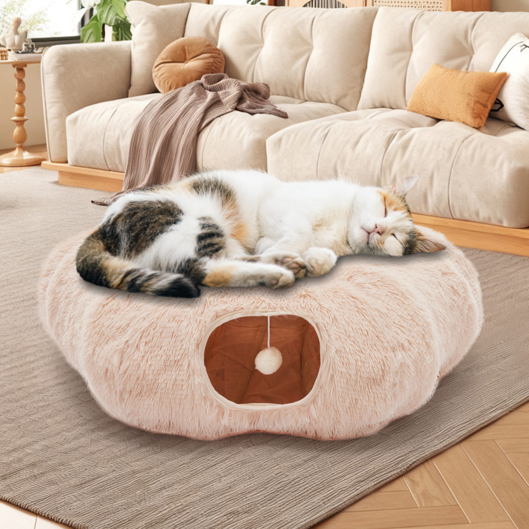 Túnel para Gatos con Caja de Descanso, Túnel en forma de Donut con Escondite Plush para Gatos y Kitten — imagen 8