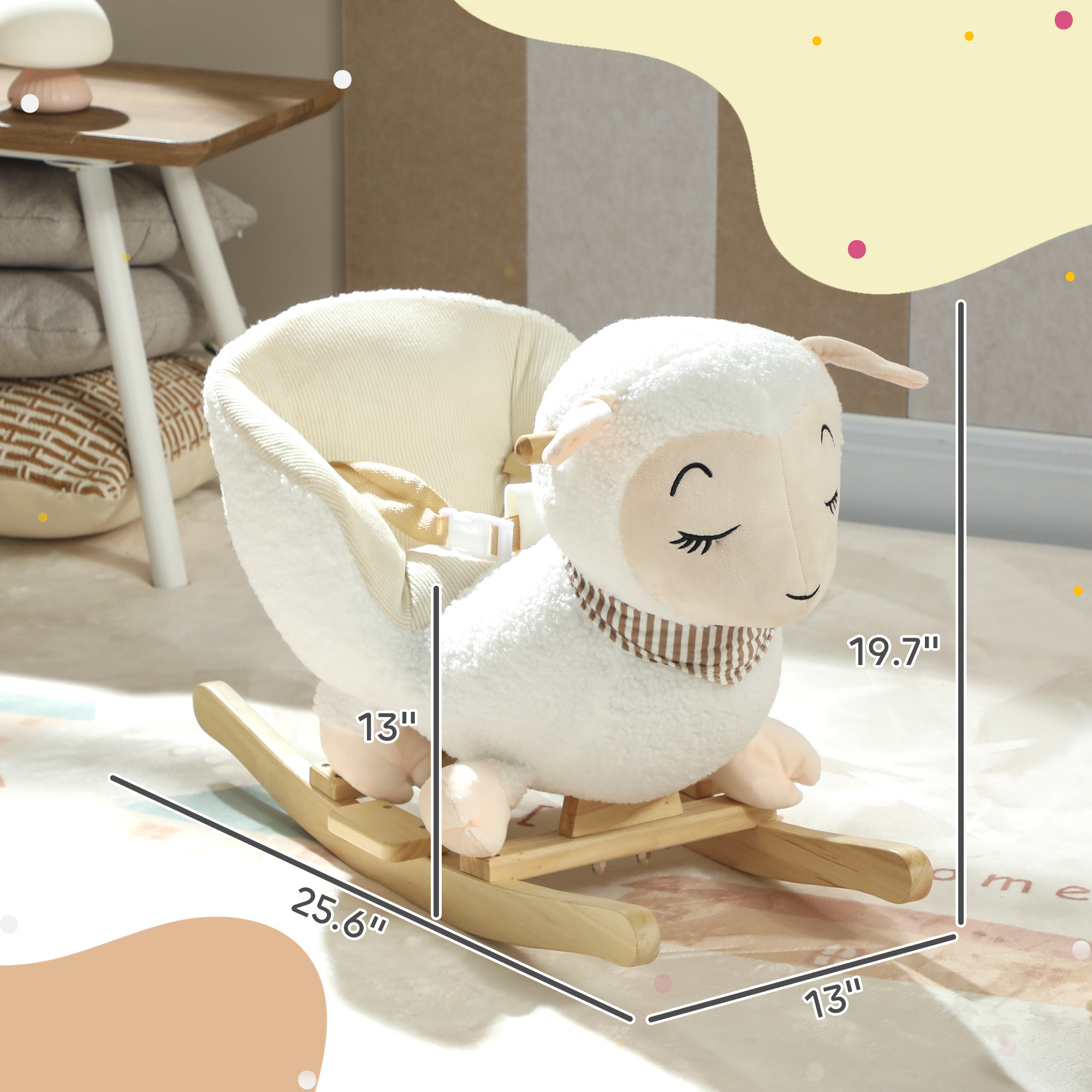 Caballo de Roca para Bebés, Oveja que Canta con Canción de Cuna para Niños de 18-36 Meses, Blanco — imagen 2