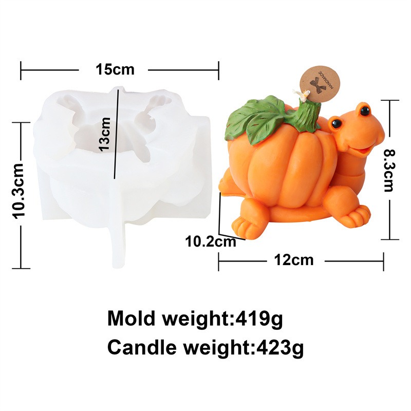 New Halloween Pumpkin Ghost Silicone Candle Mold Frog Owl Fox Pumpkin Animal Scented Plaster Resin — image 2