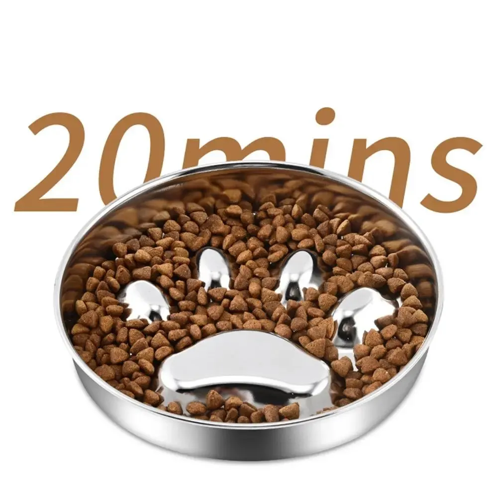 Pet Slow Feeding Food Bowl Slow Down Eating Non-Slip Metal Puzzle Maze Pet Dishes Anti Choke Stainless Steel Pet Bowl Training — image 2