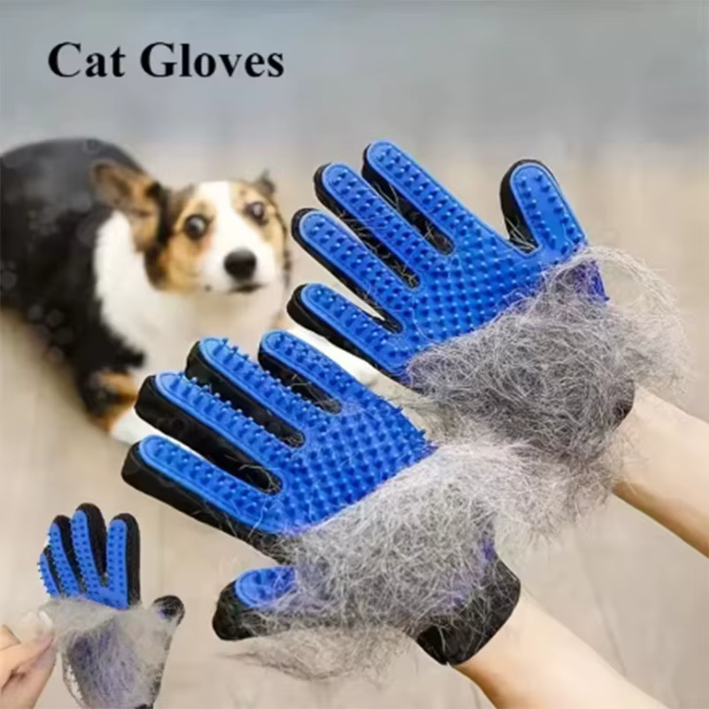 Pet Hair Glove Comb Pet Dog Cat Grooming Cleaning Glove Deshedding Hair Remover Massage Brush Animal Supplies Cat Accessories — image 1