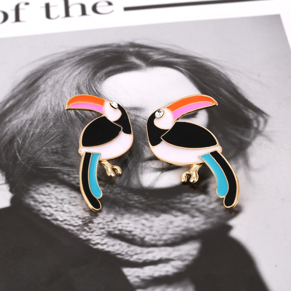 Pulseras de Pájaros Retro Grandes Orejas de Ave Estuds para Mujer Personalidad de Marca — imagen 4