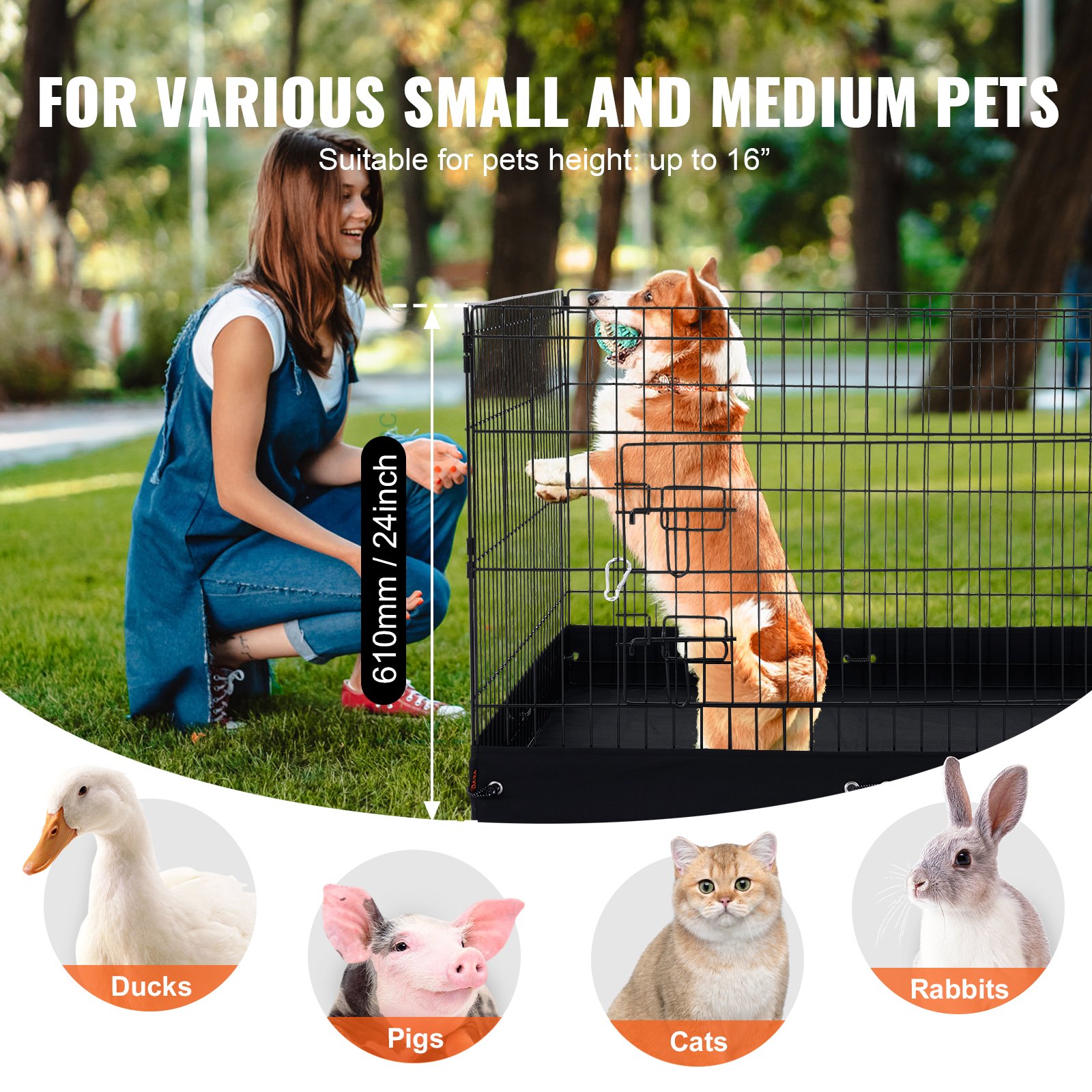 Cubo de Juego para Perros 4 Paneles Reversible Metalo con Funda 36 Pulgadas — imagen 3