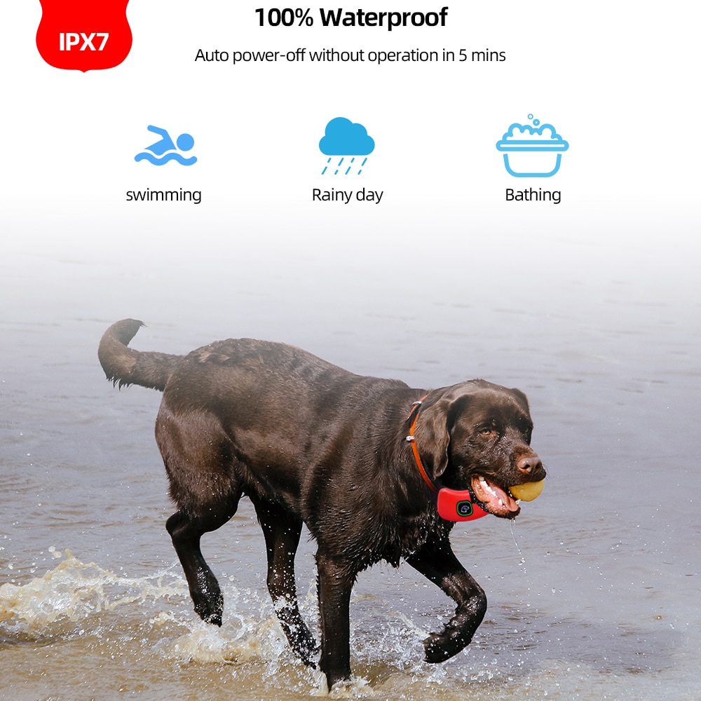 Range Dog Training Collar Waterproof Electric Shock Vibration Sound Dogs Bark Collar for Small Medium Large Dogs Trainer — image 6