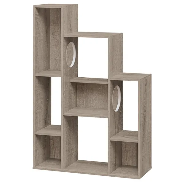 Librería para Gatos en Gray Oak, 8 Secciones de Almacenamiento Organizado y Plataformas de Escalada Múltiples — imagen 1