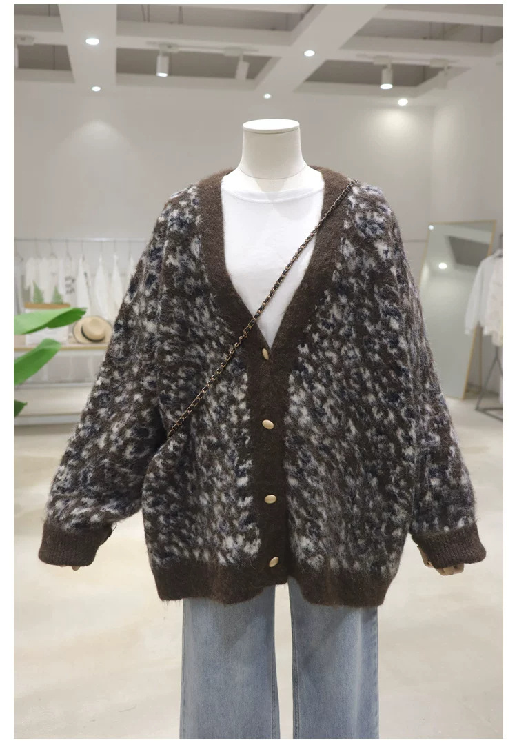 Leopard print cardigan loose sweater — image 9