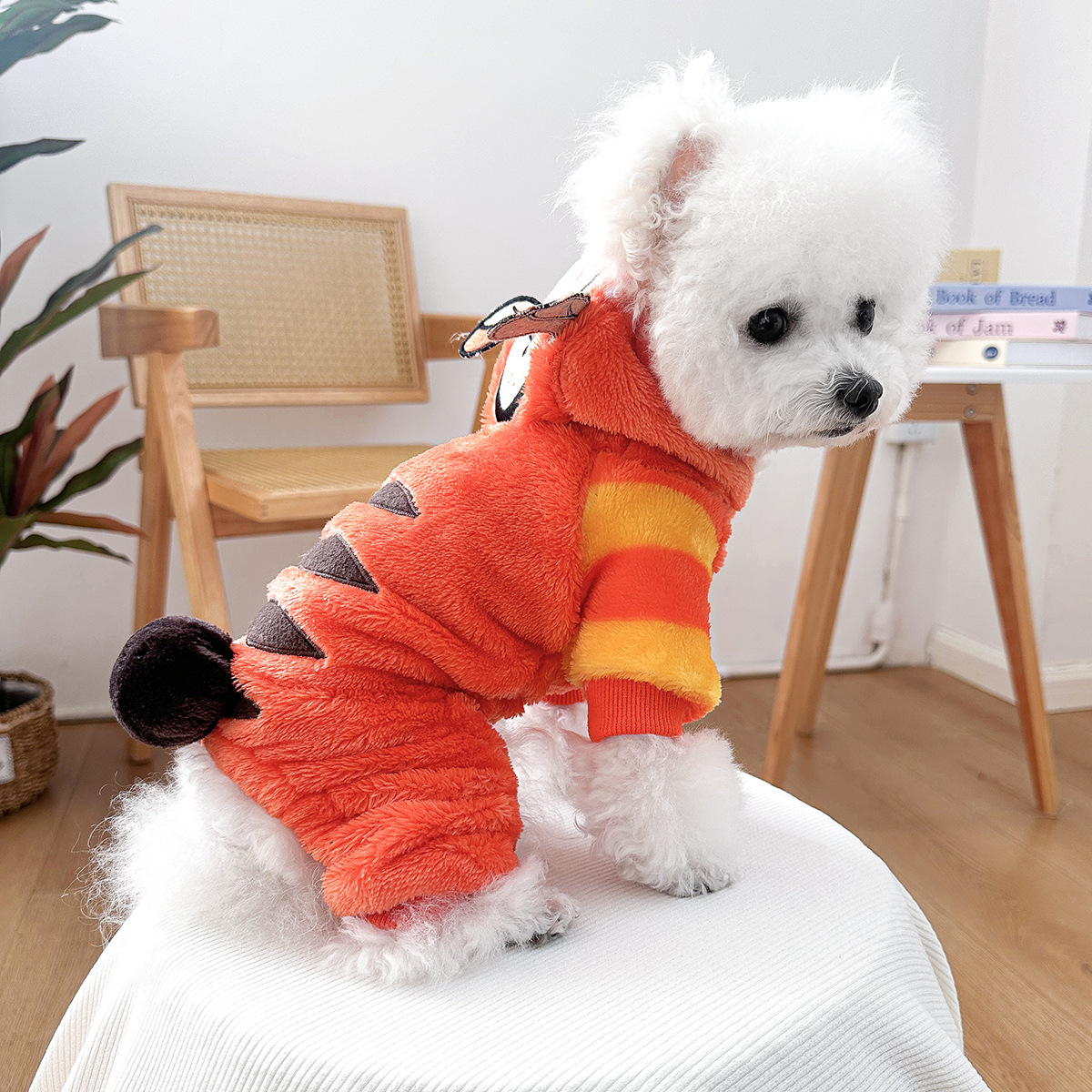 Cute Thick Fleece Four-Legged Clothing for Teddy Dogs, Autumn/Winter Small Tiger Costume Pet Clothes — image 5