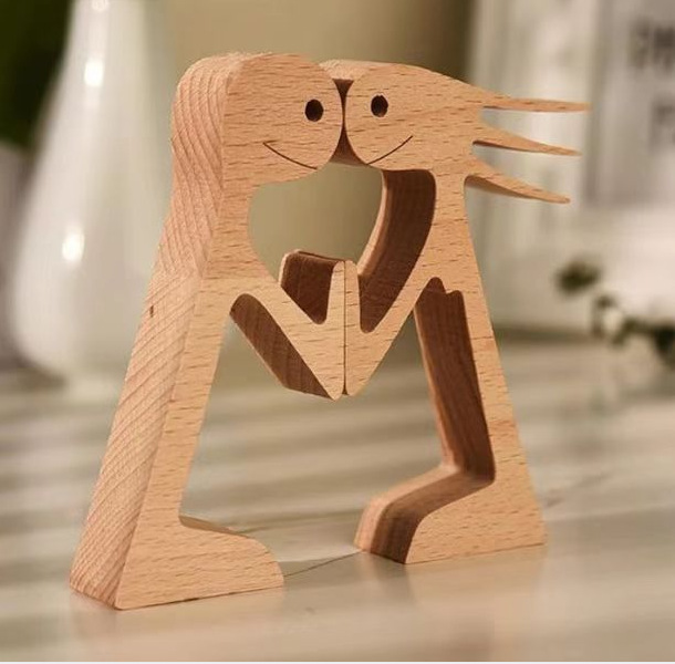 Escultura de Madera para Decoración de Hogar con Perro y Dueño - Regalo de Navidad para Amantes de los Animales — imagen 30