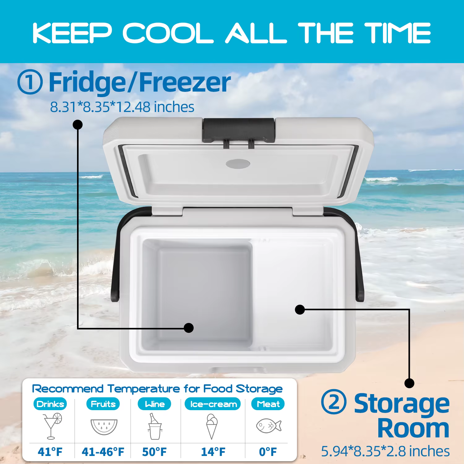 Alpicool P18 Portable Fridge 12 Volt Car Refrigerator 19 Quart Freezer for Fishing, Camping, RV, Truck, Boat-12/24V DC — image 2