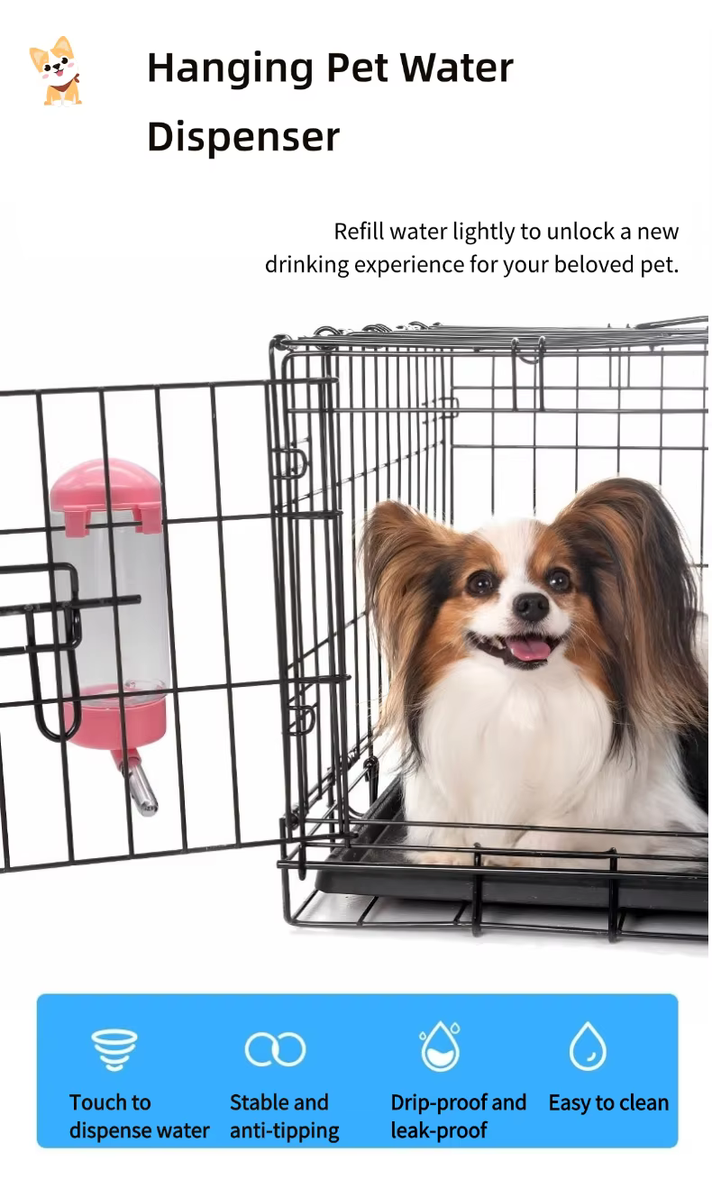 500ml Convenitent Ball Type PP Material Cage Hanging Portable Lightweight Pet Water Fountain for Dogs and Cat Rabbits Small Pets — image 3