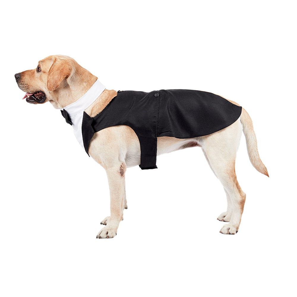 Traje de Novio para Mascotas Grande - Vestido con Corbata y Cuello de Gentleman para Perros Grandes y Pequeños — imagen 1