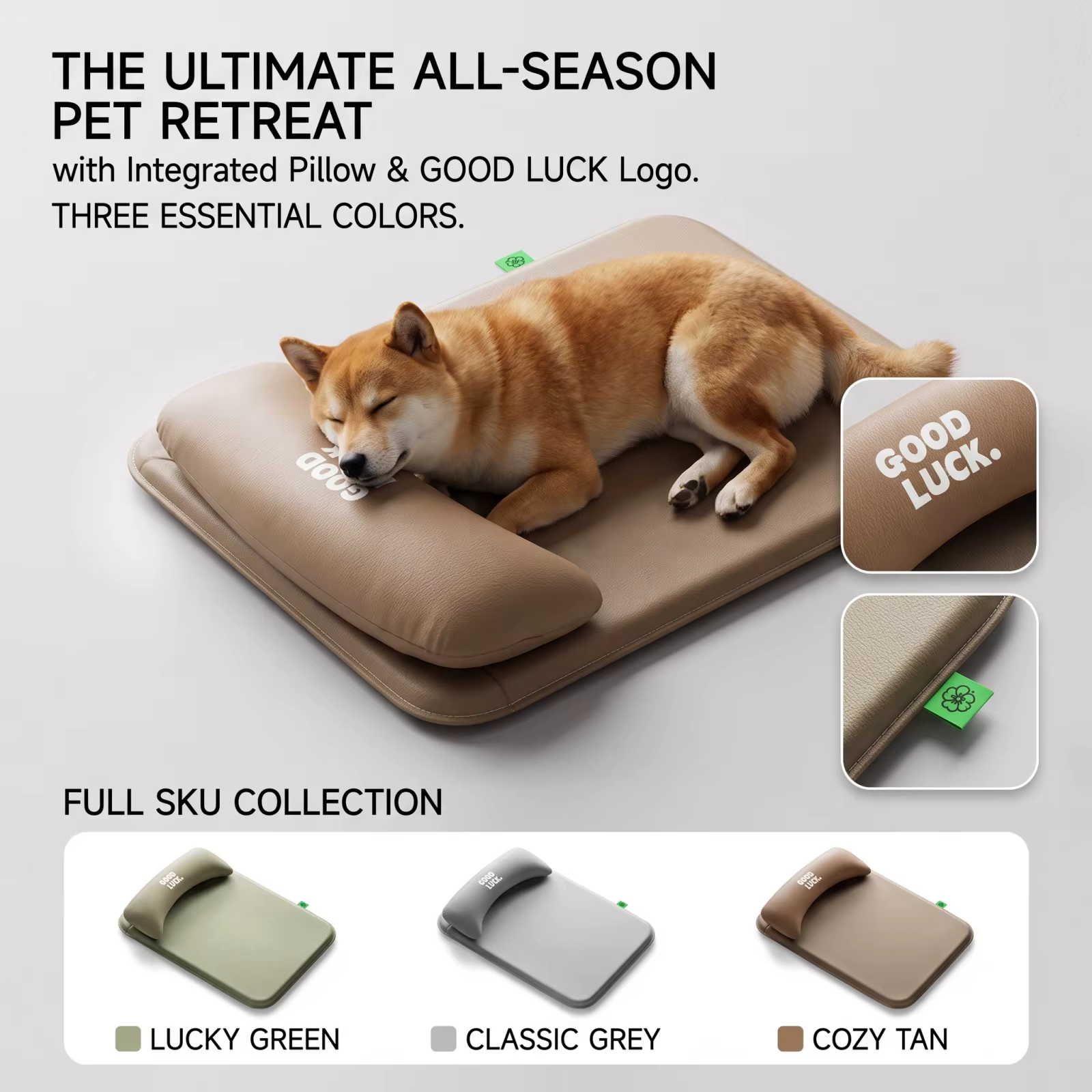 New Pet Bed with Pillow Removable and Washable Pet Mats All-Season Soft Cushion for Dogs and Cats Pet Supplies — image 1