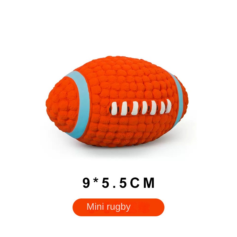 Pelota de Fútbol Rugby con Sonido para Limpiar Dientes, Textura Espesa y Resistente para Perros Grandes Juguetes de Látex — imagen 1