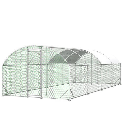 26x9x6Large Metal Chicken Coop, Walk-in Poultry Cage, Chicken Run With Waterproof Cover, Outdoor Backyard Farm, Chicken Rabbits Duck Run Pen, Easy To Assemble And Clean — imagen 9