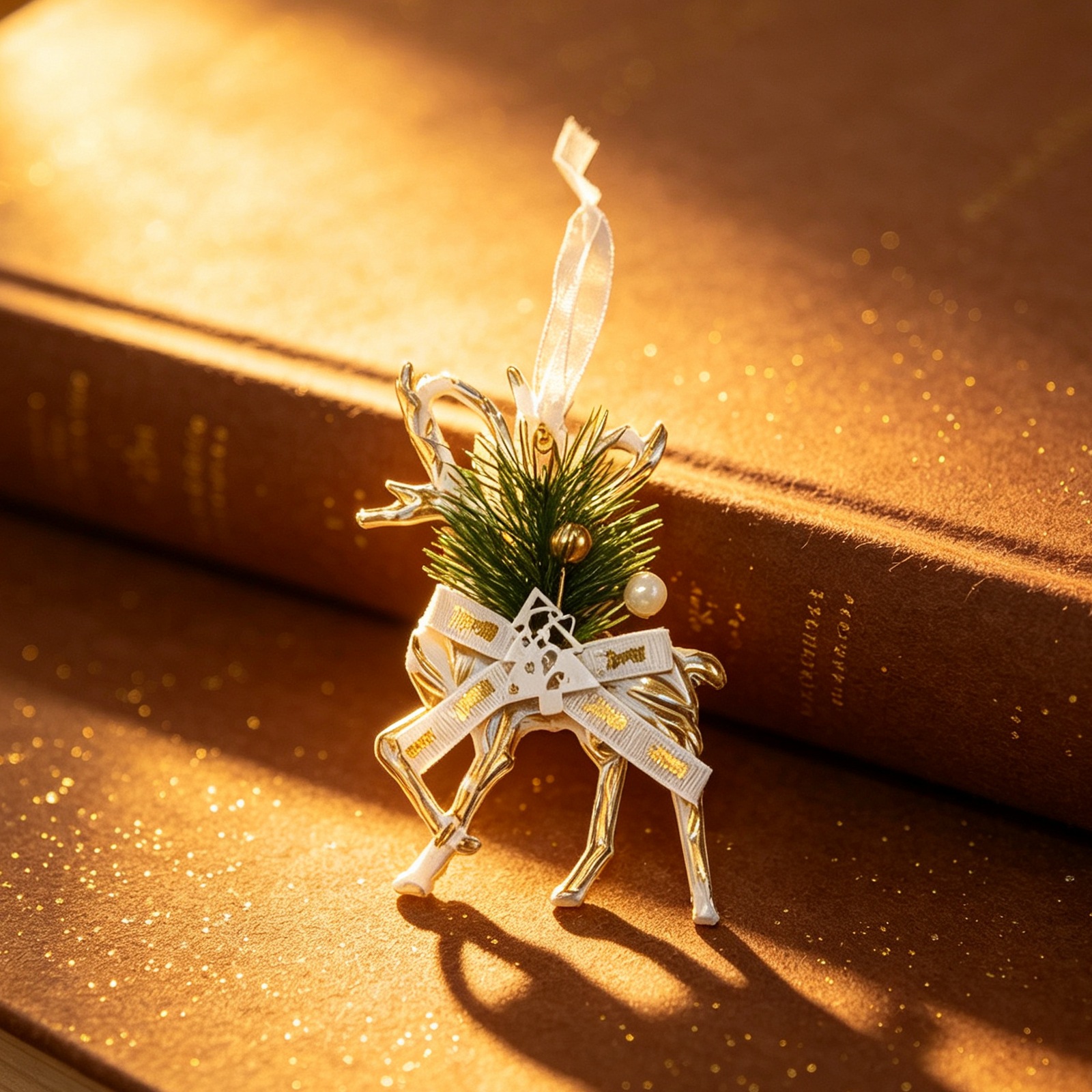 Christmas Tree Ornament White Gold Vintage Style Plastic Decoration Snowflake Reindeer Christmas Tree Decor — image 5