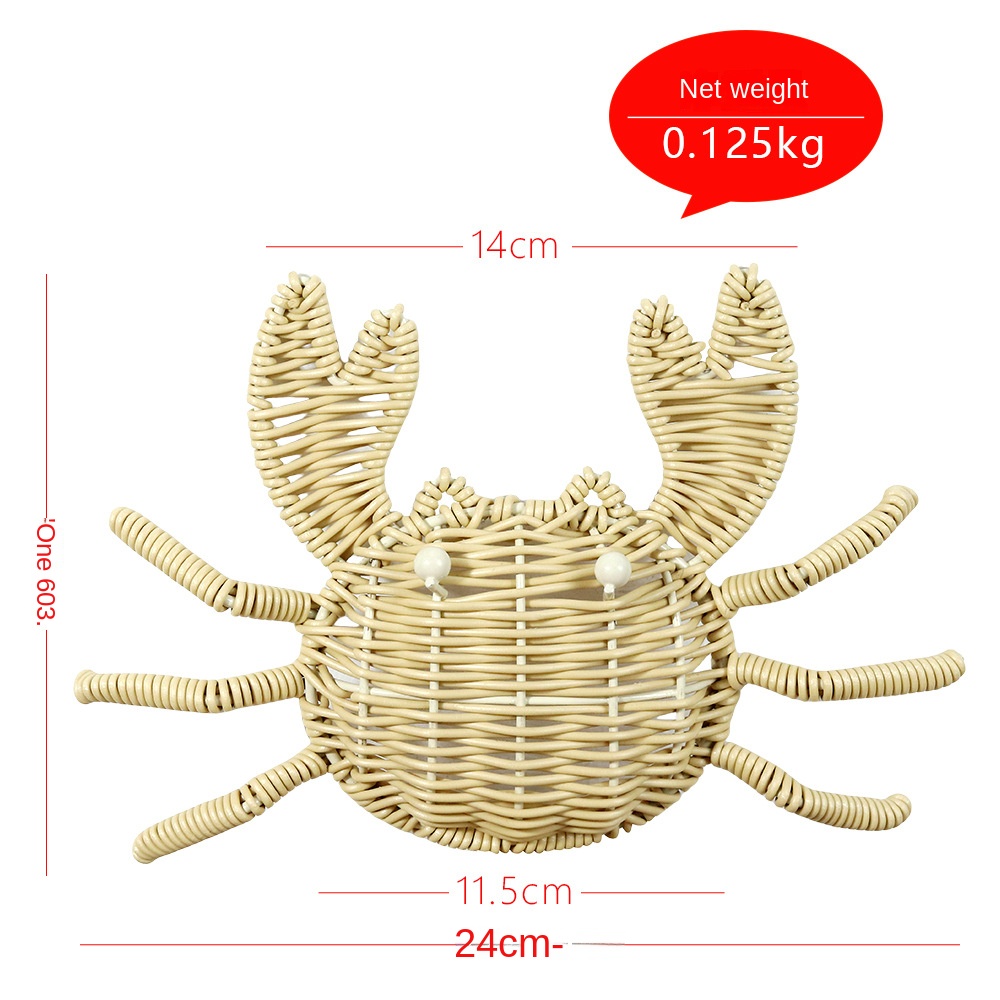 Ocean Series Handmade Rattan Wall Hanging Decor - Seahorse, Crab, Tropical Fish, Handwoven Rattan Wall Art — image 4
