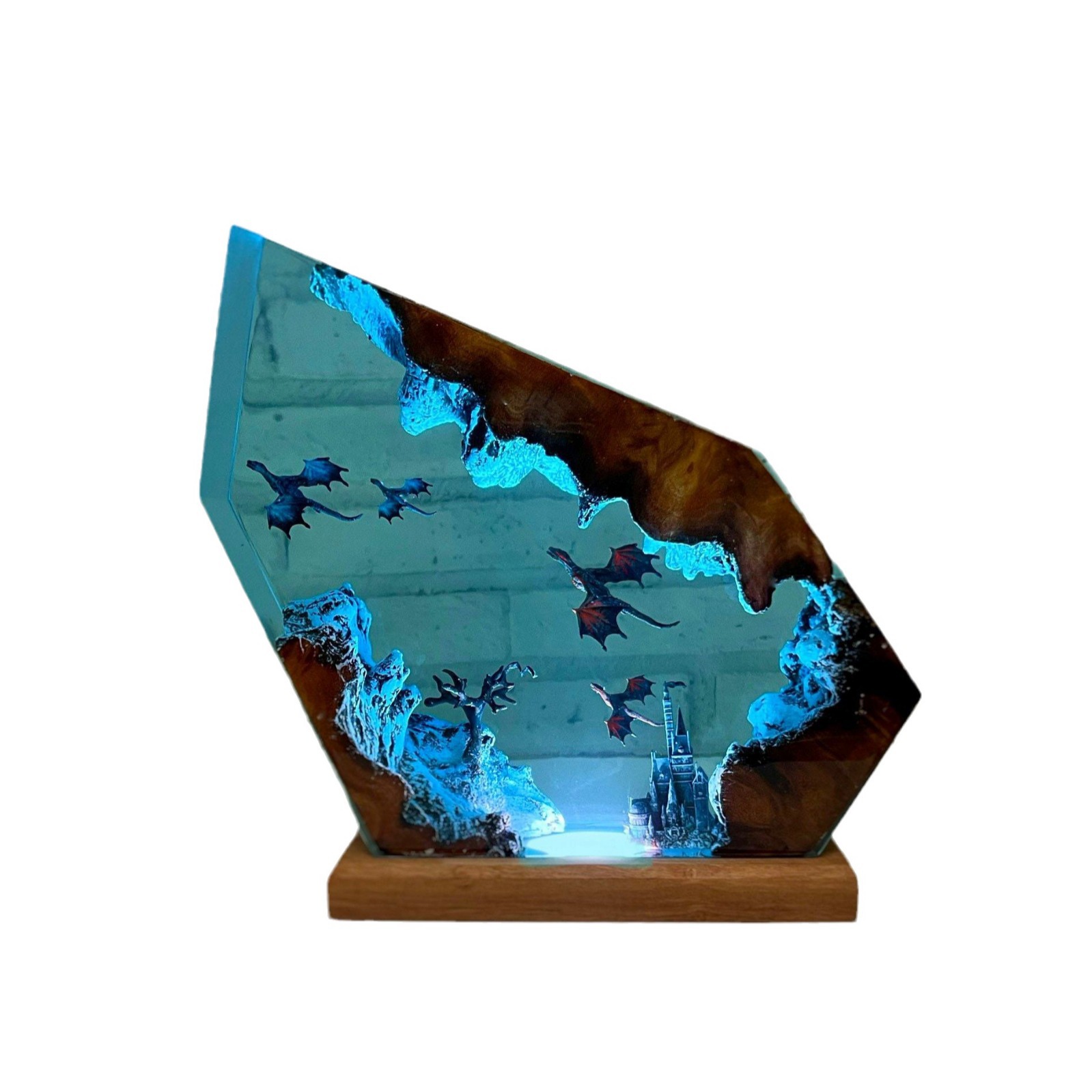 Fire Dragon and Ice Dragon Resin Lamp 3D Dragon Desk Lamp Game of Power Dragon Lamp Lighting Home Decoration — image 1