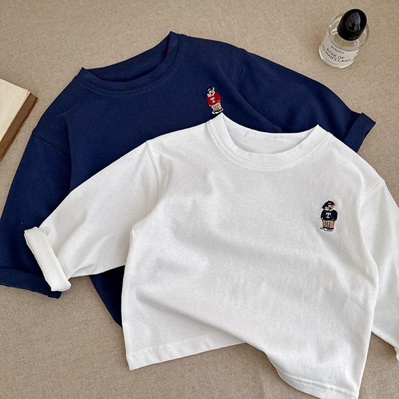 Children's Long Sleeve T-Shirt with Embroidery Bear Design — image 6