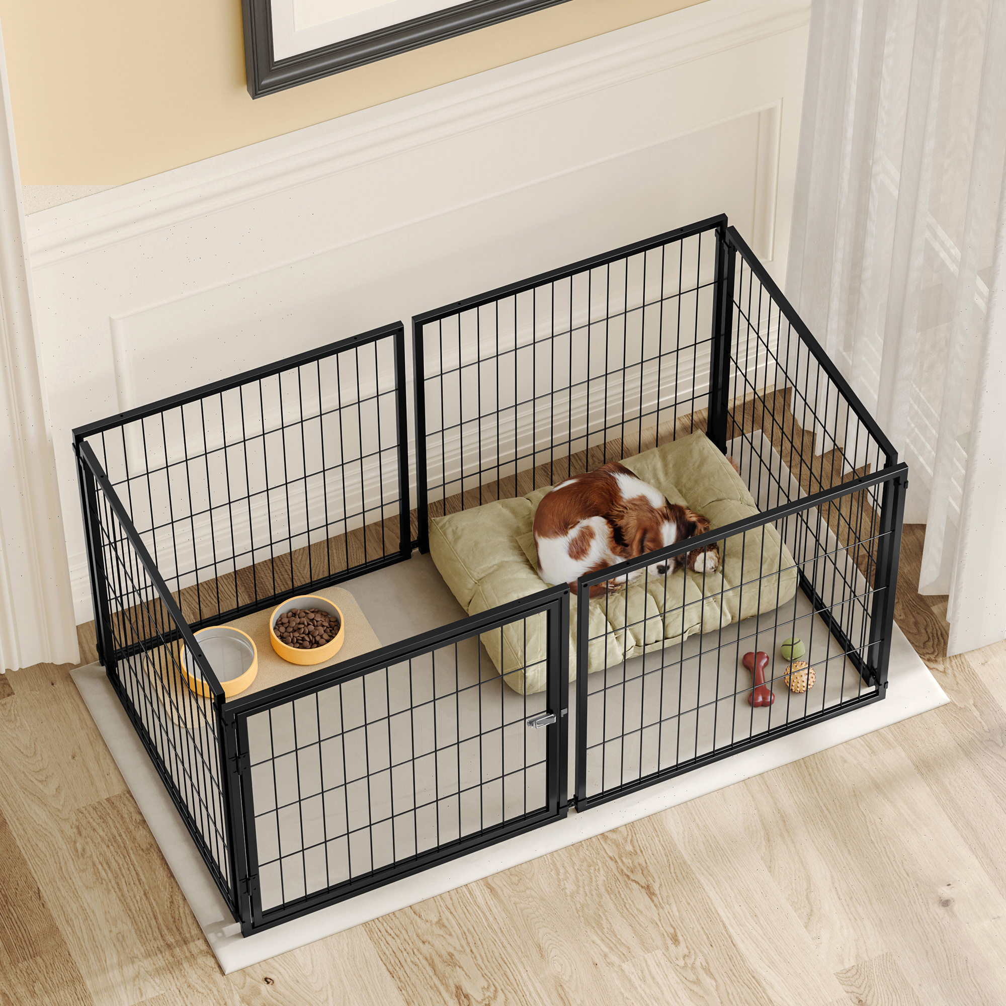 Caja para Perros Grande 48" Cárcel de Perro para Canes Medianos Jaula para Puppies con Techo, Cárcel para Mascotas, Interior, Negro. 48" L x 26.3" A x 23.8" H — imagen 2