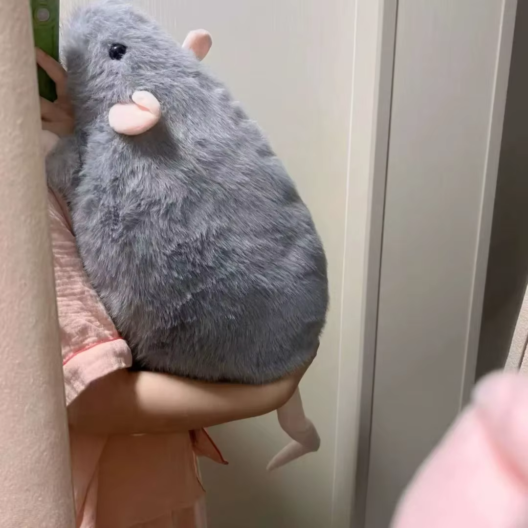 Muñeca de Ratón Cómica de 40/55/90cm con Rama de Flores - Juguetes suaves para niños regalo cumpleaños animal peluche juguete de gato — imagen 4