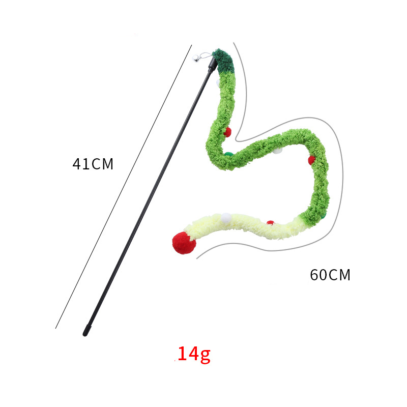 Cat Toys Plush Srtip Cat Wands Interactive Cat Toys Colorful Cat Teaser Wands Interactive Cat Toys For All Breed Sizes — image 9