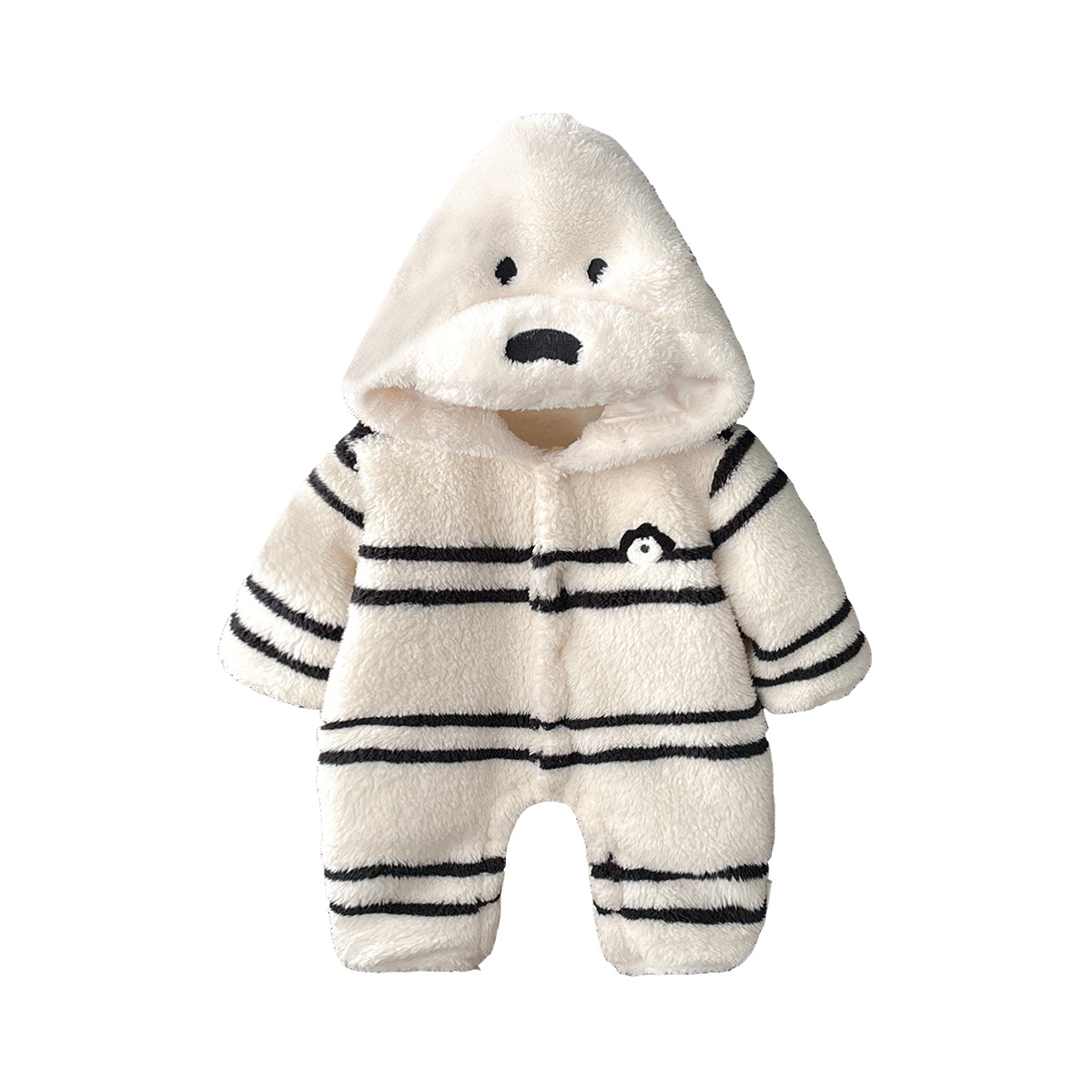 Striped Dog Onesie Cartoon Fleece Outerwear for Toddlers — image 2