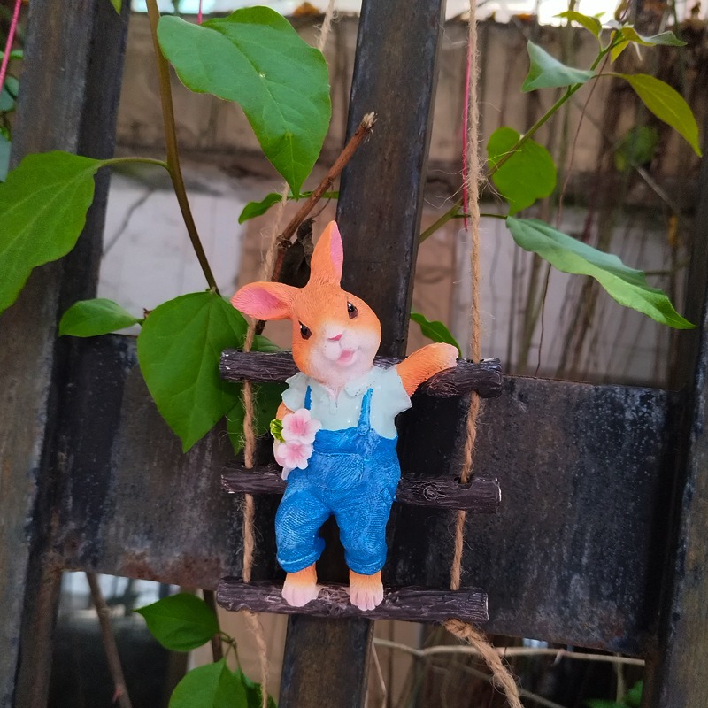 Rabbit rope ladder tree hanging wall decoration pendant — image 2
