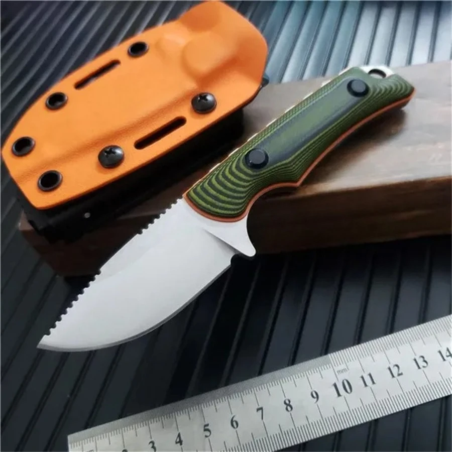 BM 15017 Two-tone G10 Handle 8Cr13Mov Blade Fixed Blade Straight Knife Outdoor Hunting Self-defense EDC with Sheath Knives — image 1