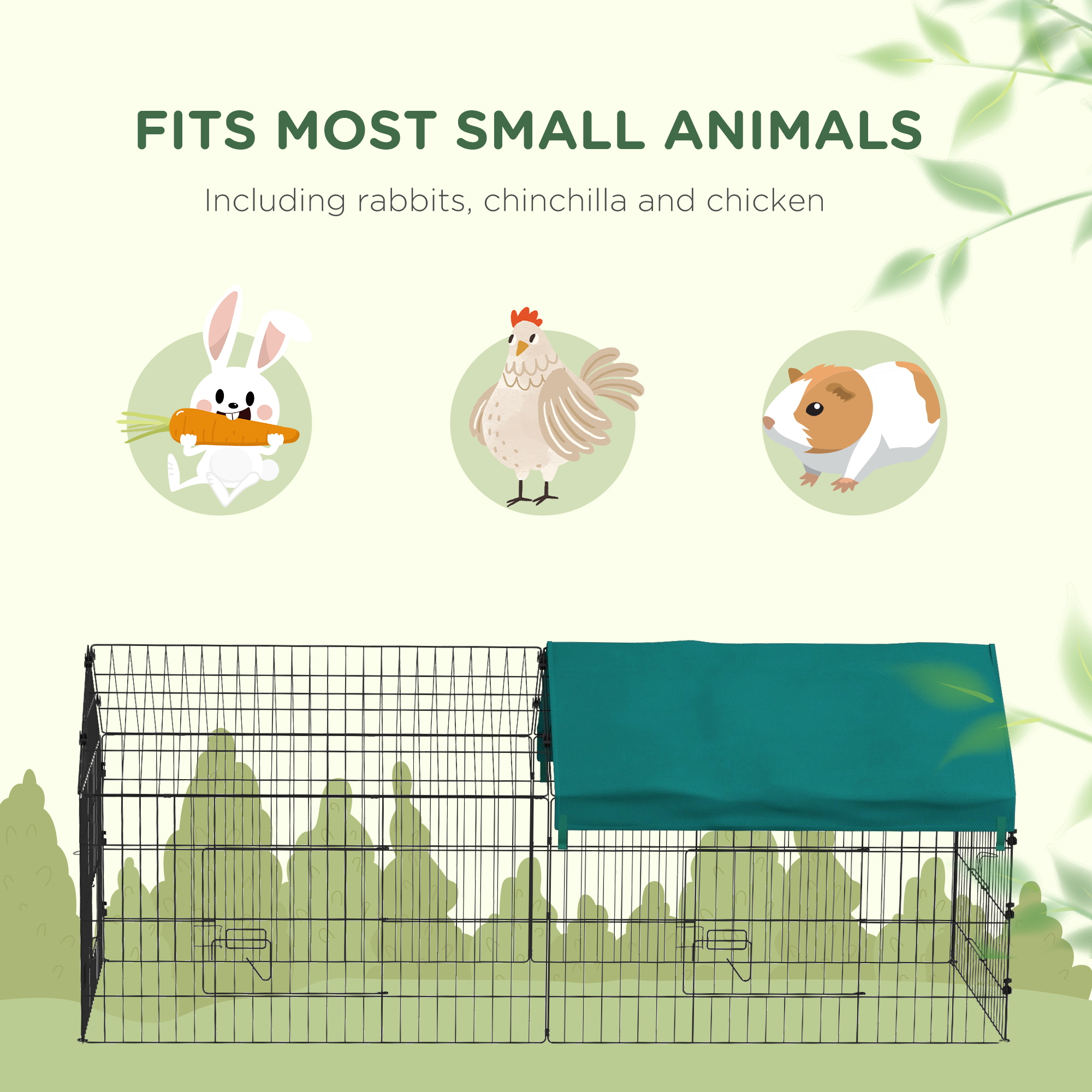 73" Small Animal Playpen with Roof for Rabbits, Chicken, Chinchillas — image 7