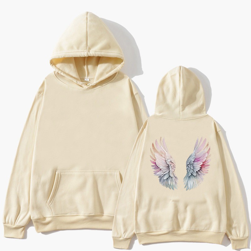 Women's Fleece-Lined Hoodie with Wings Print, Kangaroo Pocket, Drawstring, and Graphic Design — image 20