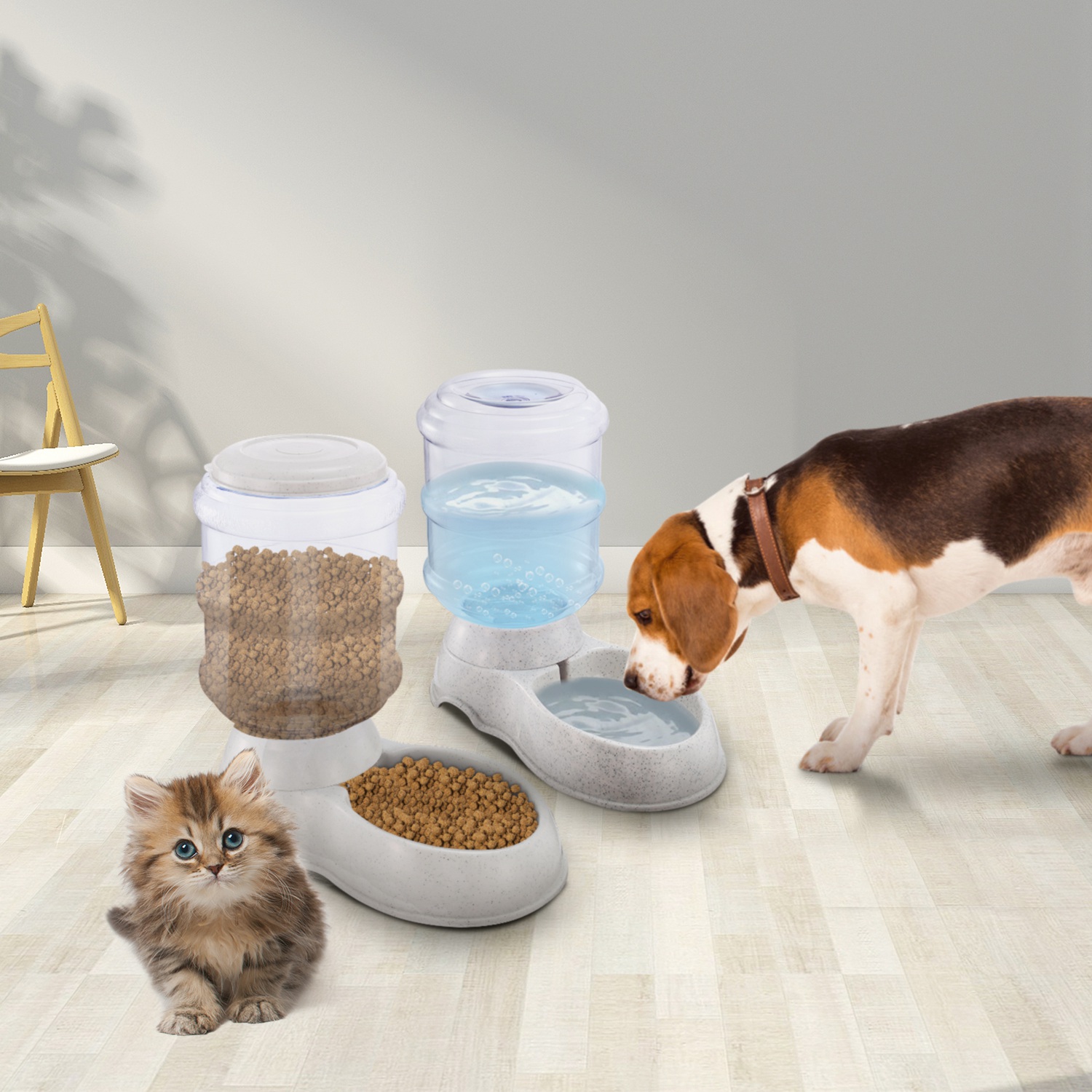 Dispensador de Agua para Mascotas de 3.5L / 1 Galón, Autoservicio por Gravedad, Bebedero Automático para Gatos y Perros — imagen 6