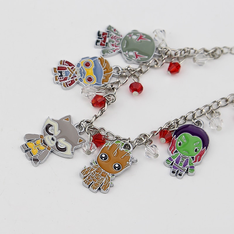 Collares de Charms Clásicos de Películas Guardianes De La Galaxia Joyería Marvel Comics Raccoón Superhéroico Collar y Pulsera — imagen 4