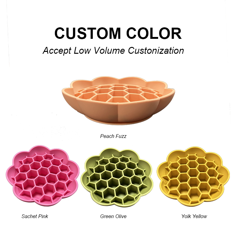 Custom Dog Bowl Slow Feeder Flower Pet Licking Bowl Slow Feeding Silicone Dog Lick Bowl — image 3