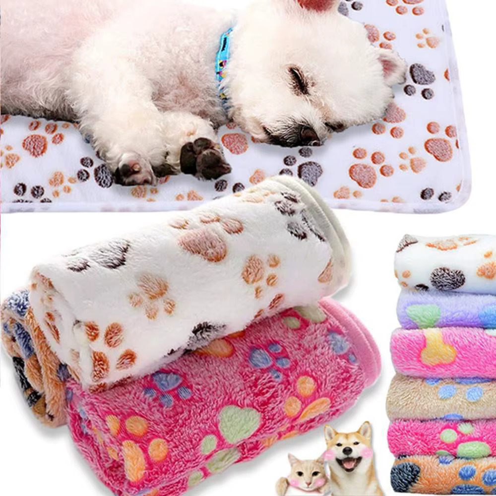 Soft Fluffy Pet Blanket Cute Cartoon Pattern Pet Mat Warm and Comfortable Blanket for Cat Dogs — image 3