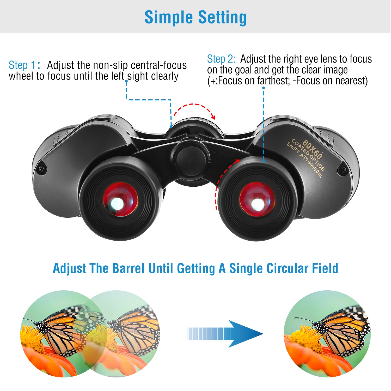 Binoculares Portátiles HD con Lente FMC para Visión Nocturna Baja Luz Telescopio para Observación de Aves Caza Eventos Deportivos Conciertos Aventuras al Aire Libre con Bandolera Bolsa para Primavera Verano — imagen 9