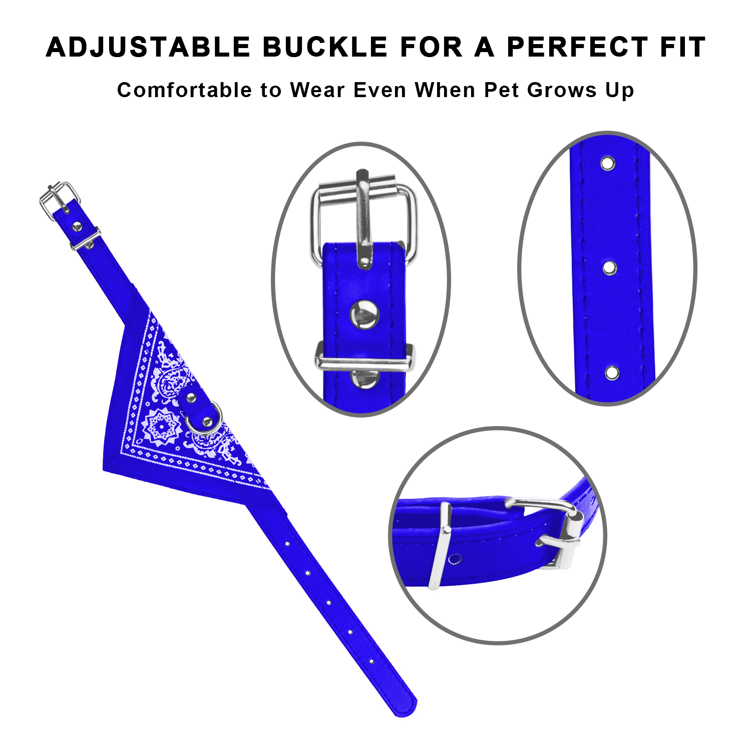 Collar de Piel Ajustable para Mascota con Pañoleta Triangular — imagen 9